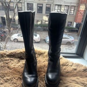 La CANADIENNE Harry Shearling Lined Black Leather Waterproof Winter Boots